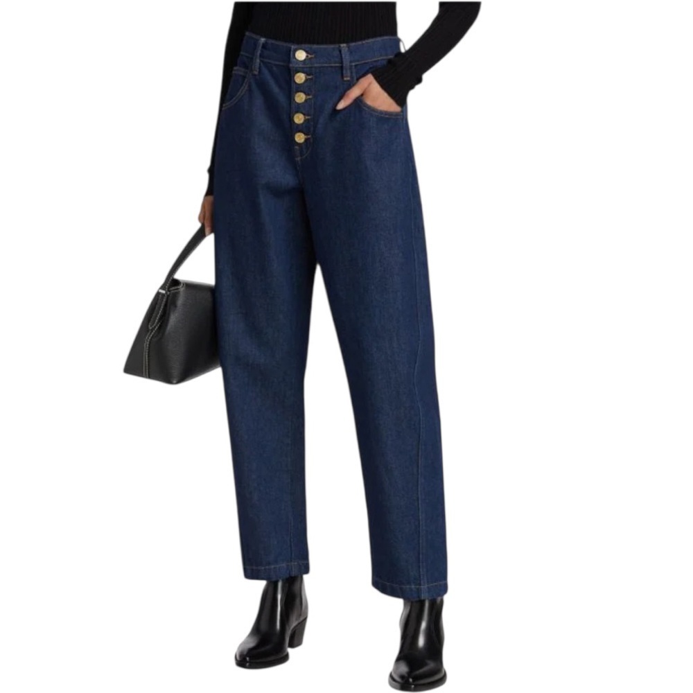 Frame Denim Cropped Balloon-Leg Jeans Size 30